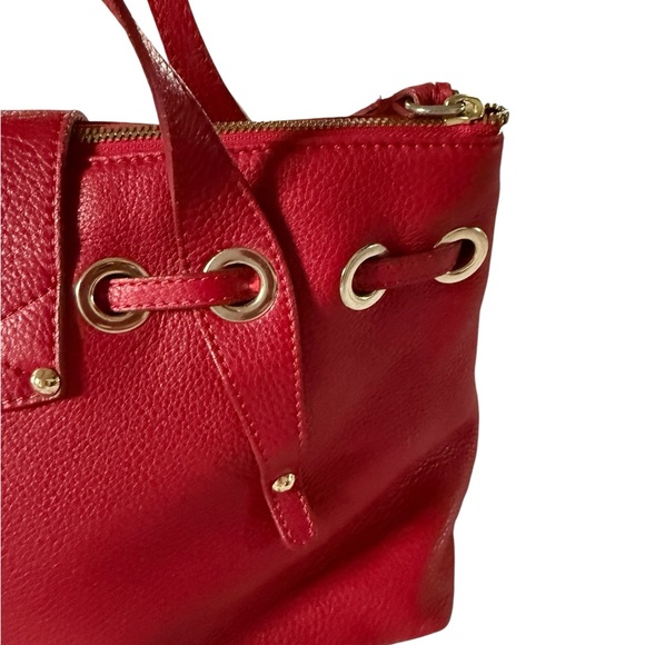 Jimmy Choo Cherry Red Pebbled Leather Shoulder Bag with Gold Hardware - Picture 6 of 10